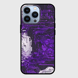 Чехол для iPhone 13 Pro Киберпанк заражение фиолетовое, цвет: 3D-черный