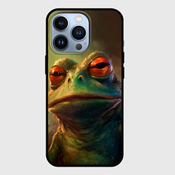 Чехол для iPhone 13 Pro Лягушка Пепе натуральная, цвет: 3D-черный