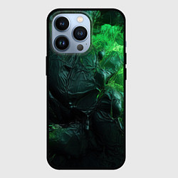 Чехол для iPhone 13 Pro Зеленая объемная текстура, цвет: 3D-черный