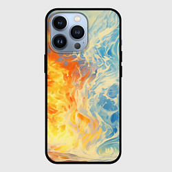 Чехол для iPhone 13 Pro Вода и пламя абстракция, цвет: 3D-черный