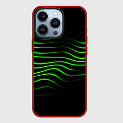 Чехол iPhone 13 Pro Зеленые абстрактные волны