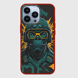 Чехол для iPhone 13 Pro Горилла в желтых очках, цвет: 3D-красный