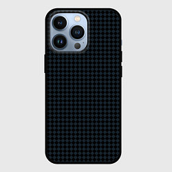 Чехол для iPhone 13 Pro Шахматная мелкая клетка чёрно-серый, цвет: 3D-черный