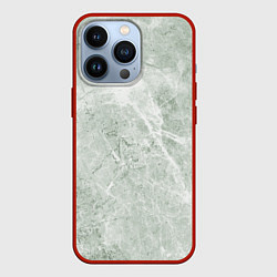 Чехол для iPhone 13 Pro Зелёный мрамор, цвет: 3D-красный