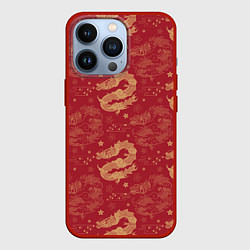 Чехол для iPhone 13 Pro The chinese dragon pattern, цвет: 3D-красный