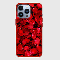 Чехол для iPhone 13 Pro Лепестки алых роз, цвет: 3D-красный