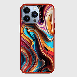 Чехол для iPhone 13 Pro Поток красок, цвет: 3D-красный