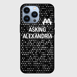 Чехол iPhone 13 Pro Asking Alexandria glitch на темном фоне: символ св