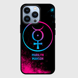 Чехол для iPhone 13 Pro Marilyn Manson - neon gradient, цвет: 3D-черный