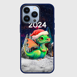 Чехол для iPhone 13 Pro Дракончик в новогоднюю ночь, цвет: 3D-тёмно-синий