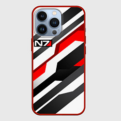 Чехол для iPhone 13 Pro Mass effect - white uniform n7, цвет: 3D-красный