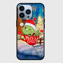 Чехол для iPhone 13 Pro 2024 дракон в кружке, цвет: 3D-черный