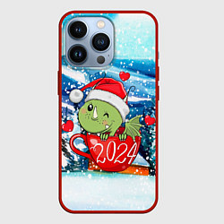 Чехол для iPhone 13 Pro Милый дракончик в кружке, цвет: 3D-красный