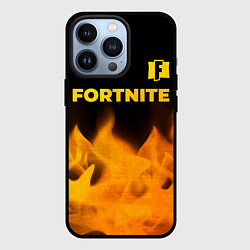 Чехол для iPhone 13 Pro Fortnite - gold gradient: символ сверху, цвет: 3D-черный