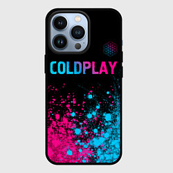 Чехол для iPhone 13 Pro Coldplay - neon gradient: символ сверху, цвет: 3D-черный