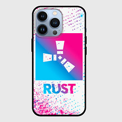 Чехол для iPhone 13 Pro Rust neon gradient style, цвет: 3D-черный
