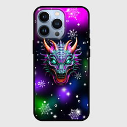 Чехол для iPhone 13 Pro Неновый дракон, цвет: 3D-черный