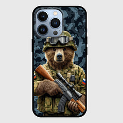 Чехол для iPhone 13 Pro Снайпер русский медведь, цвет: 3D-черный