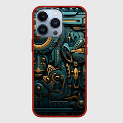 Чехол для iPhone 13 Pro Асимметричный узор в египетском стиле, цвет: 3D-красный