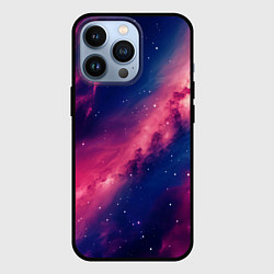 Чехол для iPhone 13 Pro Галактика в розовом цвете, цвет: 3D-черный