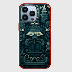 Чехол для iPhone 13 Pro Абстрактный узор в славянском стиле, цвет: 3D-красный