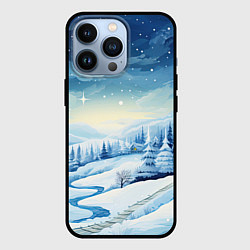 Чехол для iPhone 13 Pro Новогодняя опушка, цвет: 3D-черный