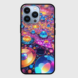 Чехол для iPhone 13 Pro Разноцветная декоративная абстракция, цвет: 3D-черный