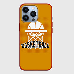 Чехол для iPhone 13 Pro Basketball - кольцо и мяч, цвет: 3D-красный