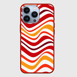 Чехол для iPhone 13 Pro Модные линии, цвет: 3D-красный