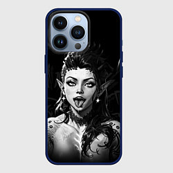 Чехол для iPhone 13 Pro Карлах ахегао - Baldurs gate 3, цвет: 3D-тёмно-синий