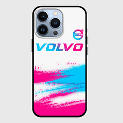 Чехол для iPhone 13 Pro Volvo neon gradient style посередине, цвет: 3D-черный