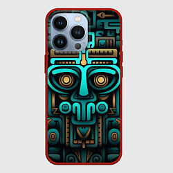 Чехол для iPhone 13 Pro Орнамент в ацтекском стиле, цвет: 3D-красный