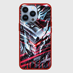 Чехол для iPhone 13 Pro Киберпанк адский скелет красный, цвет: 3D-красный