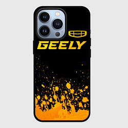 Чехол для iPhone 13 Pro Geely - gold gradient посередине, цвет: 3D-черный