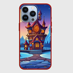 Чехол для iPhone 13 Pro Новогодний сказочный замок, цвет: 3D-красный