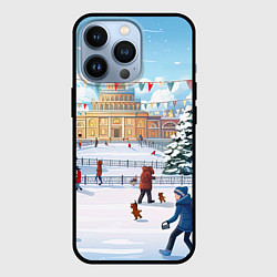 Чехол для iPhone 13 Pro Каникулы новогодние, цвет: 3D-черный