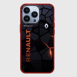 Чехол для iPhone 13 Pro Renault - плиты с эффектом свечения, цвет: 3D-красный