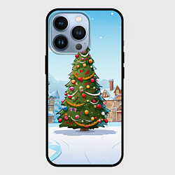 Чехол для iPhone 13 Pro Новогодняя высокая елочка, цвет: 3D-черный