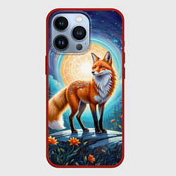 Чехол для iPhone 13 Pro Мистическая лиса тотем лисы, цвет: 3D-красный
