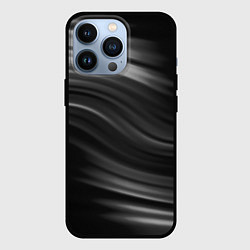 Чехол для iPhone 13 Pro Черно белый волнистый абстрактный узор, цвет: 3D-черный