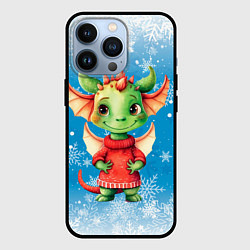 Чехол для iPhone 13 Pro Милый дракошка в свитере, цвет: 3D-черный