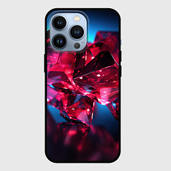 Чехол iPhone 13 Pro Стеклянные красные камни