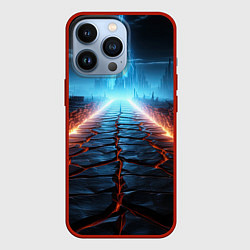 Чехол для iPhone 13 Pro Разломленная дорога, цвет: 3D-красный