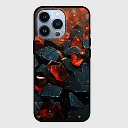 Чехол для iPhone 13 Pro Красные и черные плиты, цвет: 3D-черный