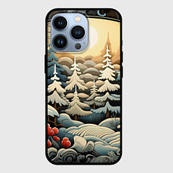 Чехол для iPhone 13 Pro Снежный вальс, цвет: 3D-черный