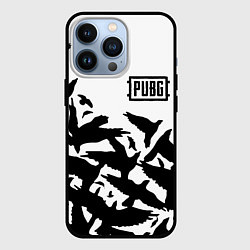 Чехол для iPhone 13 Pro PUBG black birds, цвет: 3D-черный