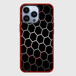 Чехол для iPhone 13 Pro Шестиугольник пчелиный улей, цвет: 3D-красный