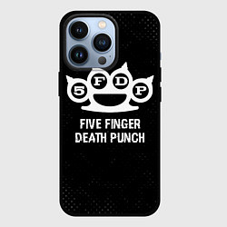 Чехол для iPhone 13 Pro Five Finger Death Punch glitch на темном фоне, цвет: 3D-черный