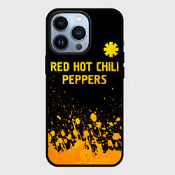 Чехол для iPhone 13 Pro Red Hot Chili Peppers - gold gradient посередине, цвет: 3D-черный