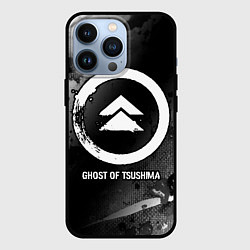 Чехол для iPhone 13 Pro Ghost of Tsushima glitch на темном фоне, цвет: 3D-черный